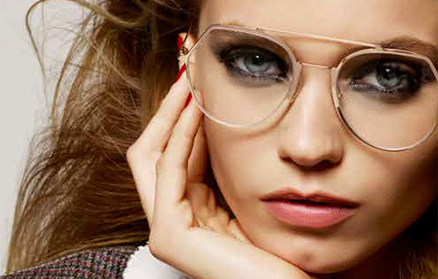 A model wearing Fendi glasses