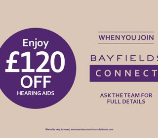 J009182 BAYFIELDS Connect 630X460px 120 POUNDS OFF HEARING AIDS DETAILED LISTER